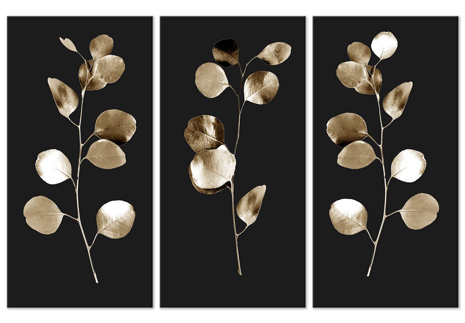 Artgeist 3-Piece Acoustic Canvas Wall Art - 47x31 Inch Soundproof Foam Panels with Branch Leaves Nature Design for Home & Office Decor | Noise Reduction & Room Acoustics Improvement