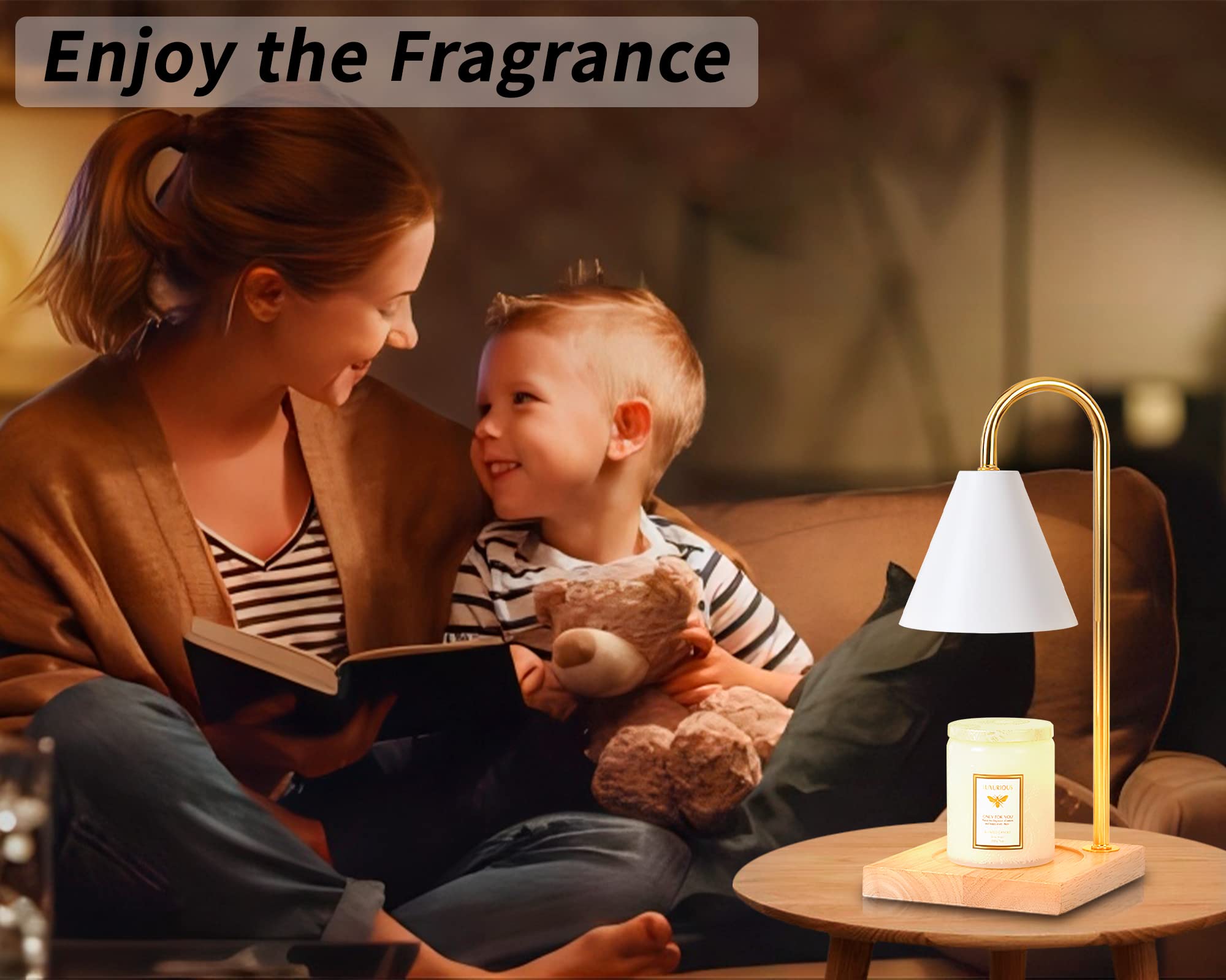 Dimmable Candle Warmer Lamp with Timer - Electric Candle Warmer for Jar Candles, Includes 2 Bulbs - Perfect Gift for Mom - Ideal for Home Decor, Relaxation & Aromatherapy