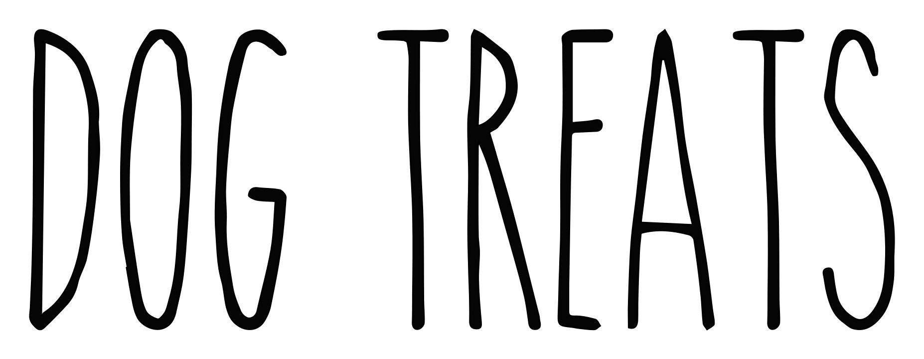 Premium White Dog Treats Vinyl Decal - Puppy Training Reward Sticker - Farmhouse Skinny Font Design - 4.5