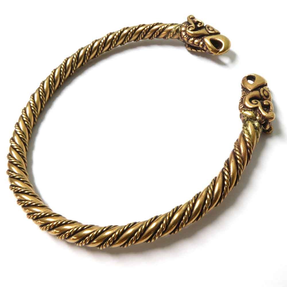 Viking Bracelets for Men - Massive Bronze Bangle with Raven Design - Odin's Norse Mythology Jewelry - Perfect for Viking LARP, Cosplay, and Historical Reenactment