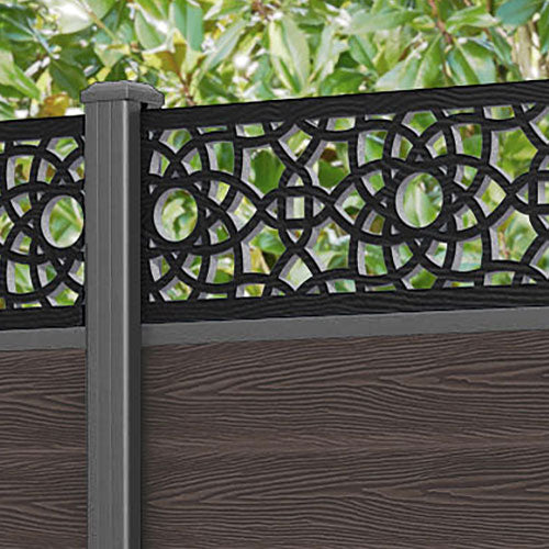 Classic Amber Fence Panel - Mid Brown Color with Aluminum Posts for Garden, Yard, and Outdoor Privacy Fencing