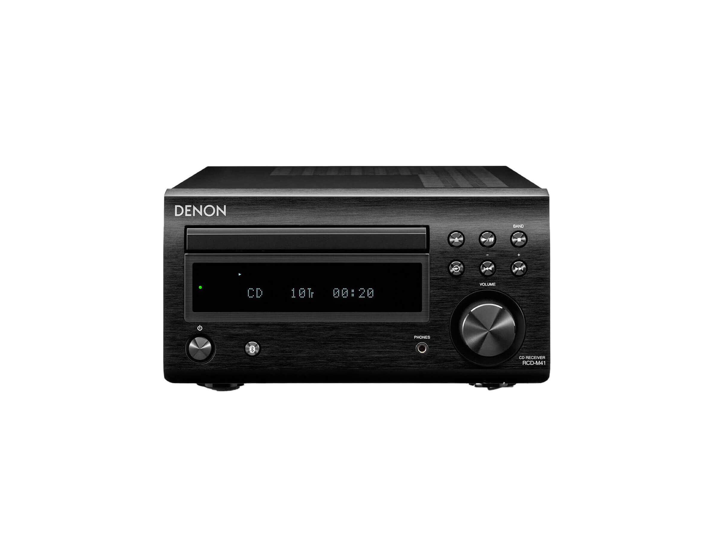 Denon D-M41 Mini Hi-Fi System with CD Player, Bluetooth, and AM/FM Radio - Perfect for Home Audio, Office, and Small Spaces