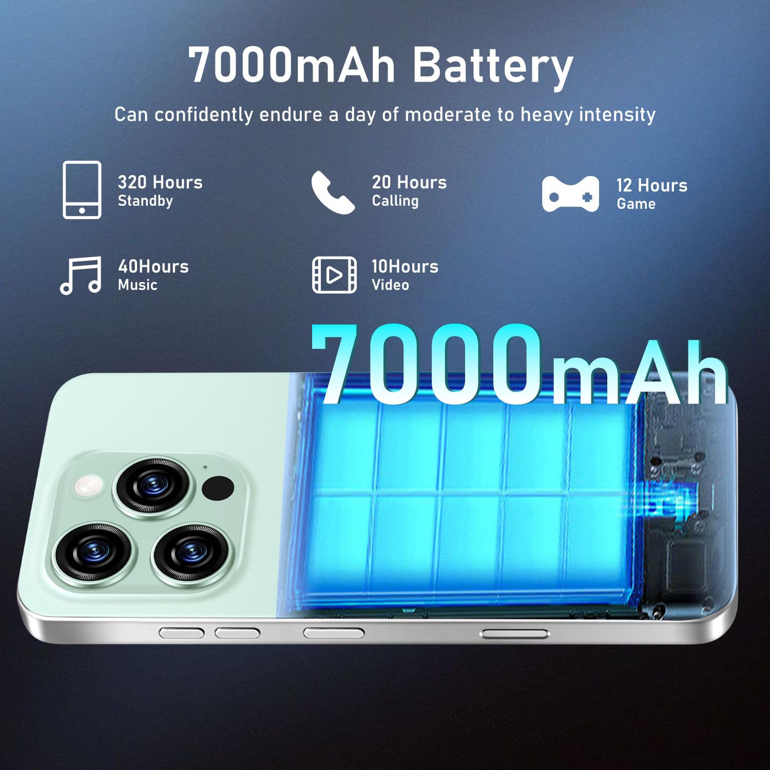Unlocked I16 PROMAX Smartphone 8GB+256GB, Android 13.0, 7000mAh Long Battery Life, 6.99