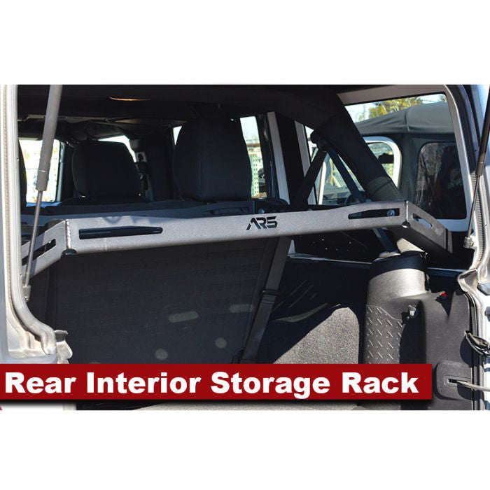 Heavy Duty Elevated Interior Storage Rack System for Jeep Wrangler JK - Perfect for Off-Road Gear Organization & Adventure Travel Accessories