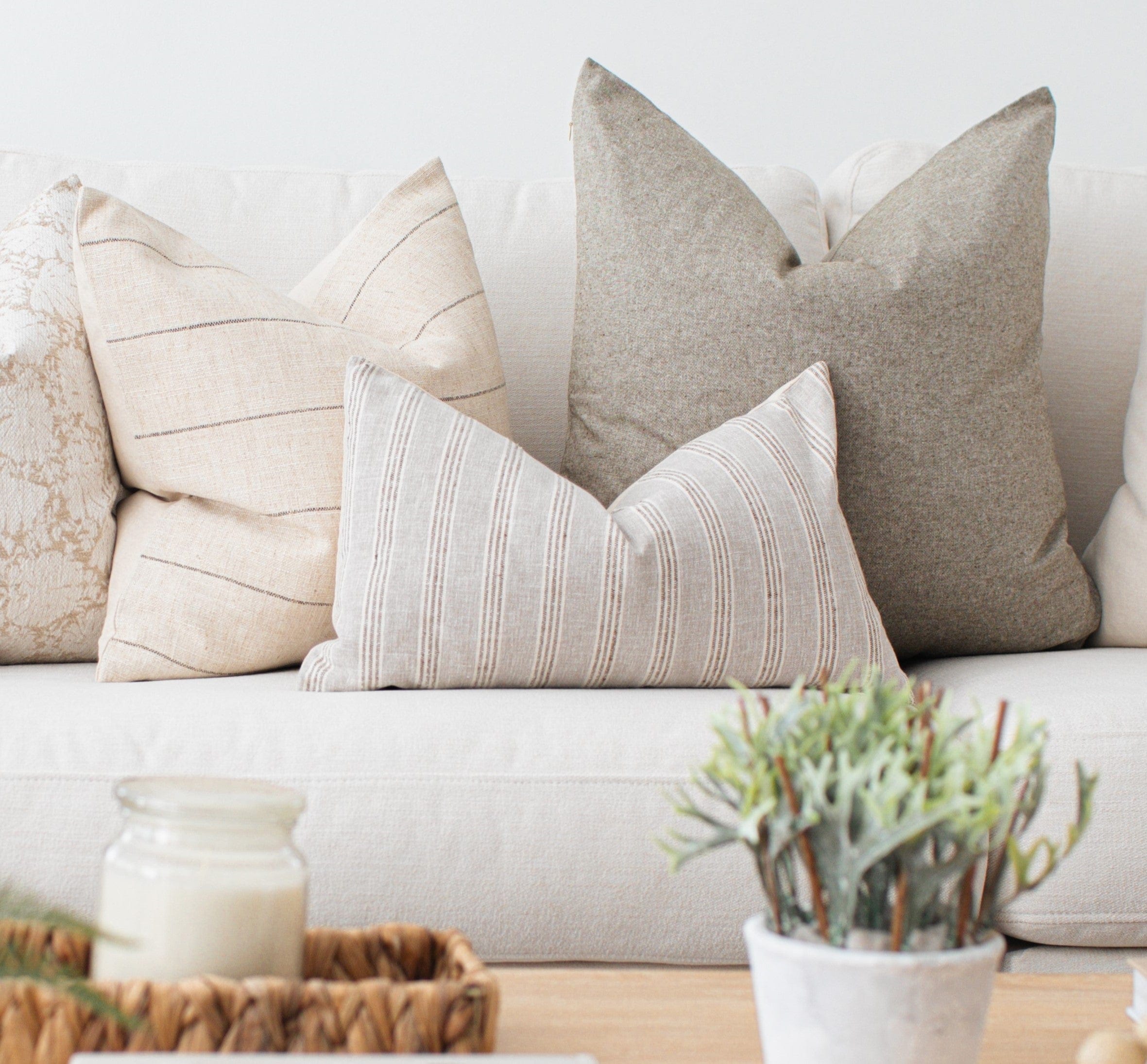 Landyn Stripe Pillow Cover - Soft & Stylish Decorative Cushion Case for Sofa, Bed, Living Room - 18x18 Inches - Home Decor Accent