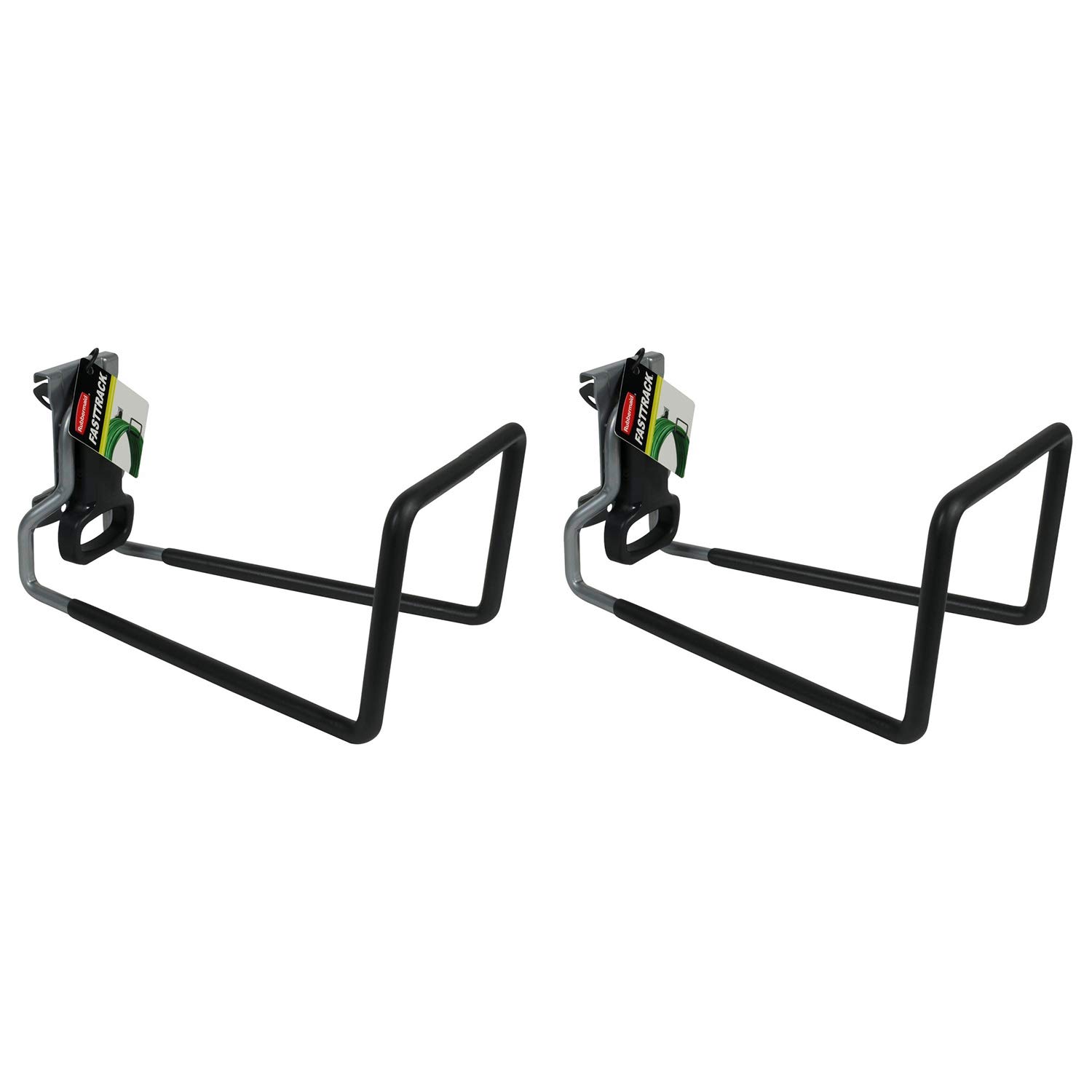 Rubbermaid FastTrack All-in-One Garage Storage System - 50 lb Capacity, Black (2 Pack) - Perfect for Organizing Garden Hoses, Tools & Outdoor Equipment