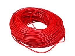 4 AWG 19-Stranded THHN Red Copper Building Wire - 50ft Cut - High Conductivity Electrical Wire for Home Wiring, Commercial Buildings & Industrial Applications