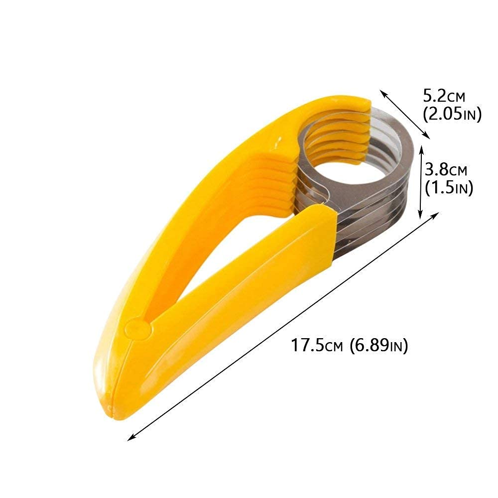 Premium Banana Slicer - Stainless Steel Banana Cutter for Perfect Even Slices | Safe Kitchen Gadget for Kids & Adults | Ideal for Smoothies, Fruit Salads, Yogurt Toppings & Meal Prep | Perfect for Breakfast, School Lunches & Healthy Snacking