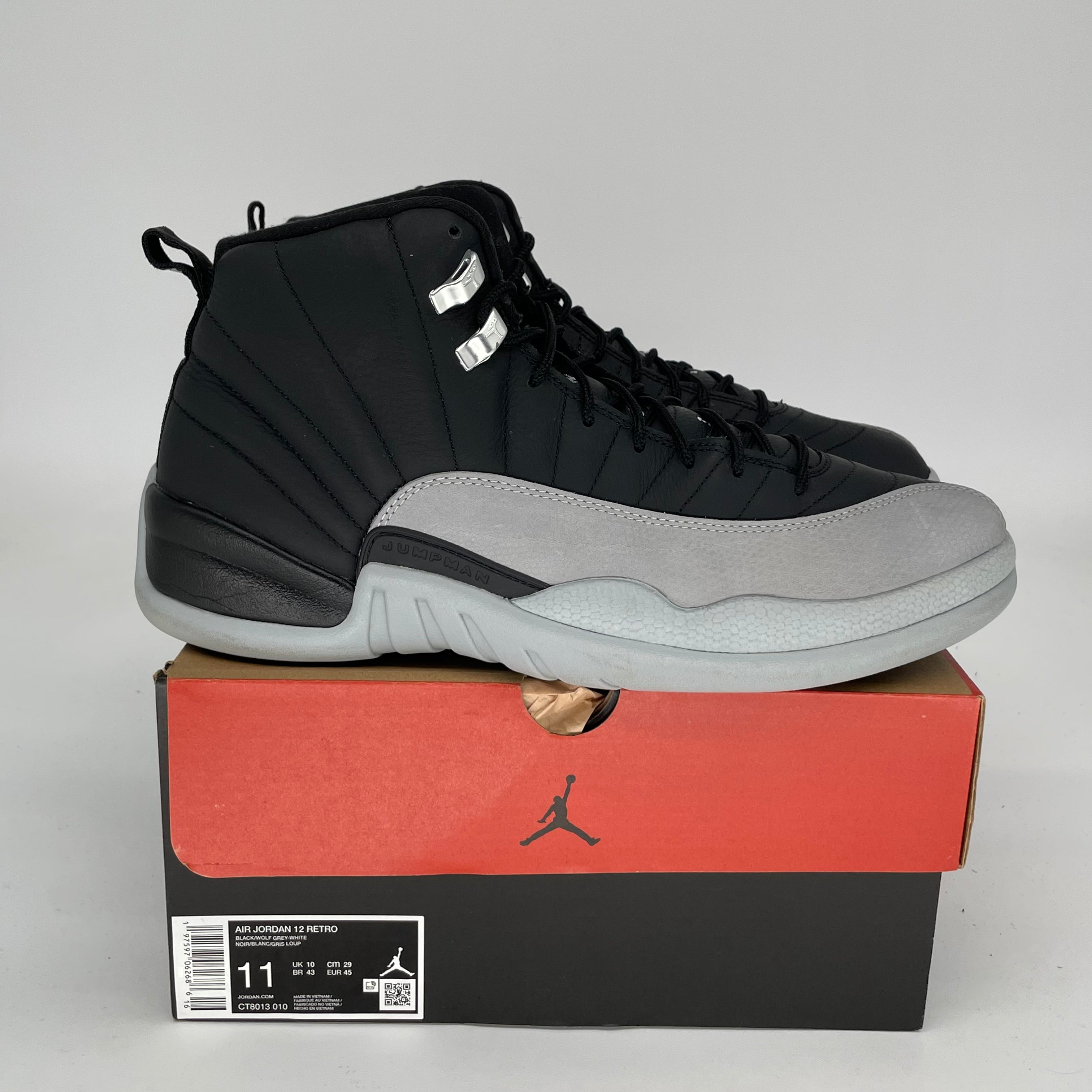 Air Jordan 12 'Barons' Men's Basketball Shoes Size 11 - Black/White CT8013-010 | Retro Sneakers for Sports & Streetwear Fashion