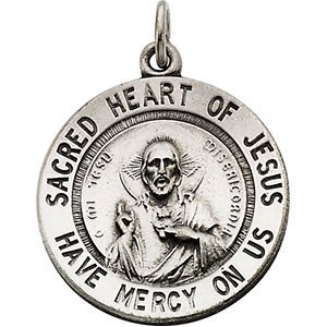 Sterling Silver Sacred Heart of Jesus Pendant Necklace for Women - Religious Jewelry Gift for Baptism, First Communion & Faith-Based Occasions
