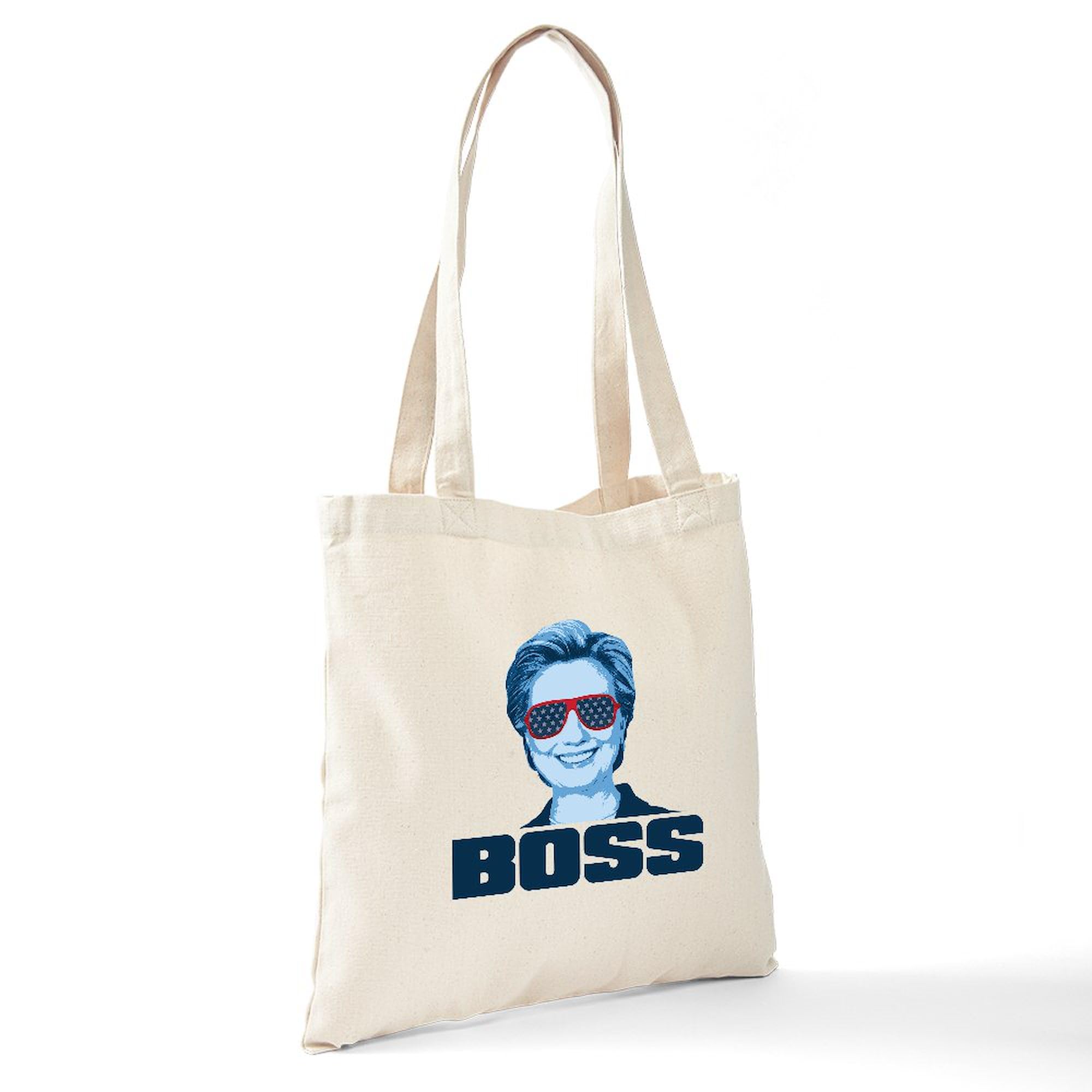 Hillary BOSS Tote Bag - Natural Canvas Reusable Shopping Bag for Women, Eco-Friendly Grocery Tote - Perfect for Work, Gym, Beach & Daily Errands