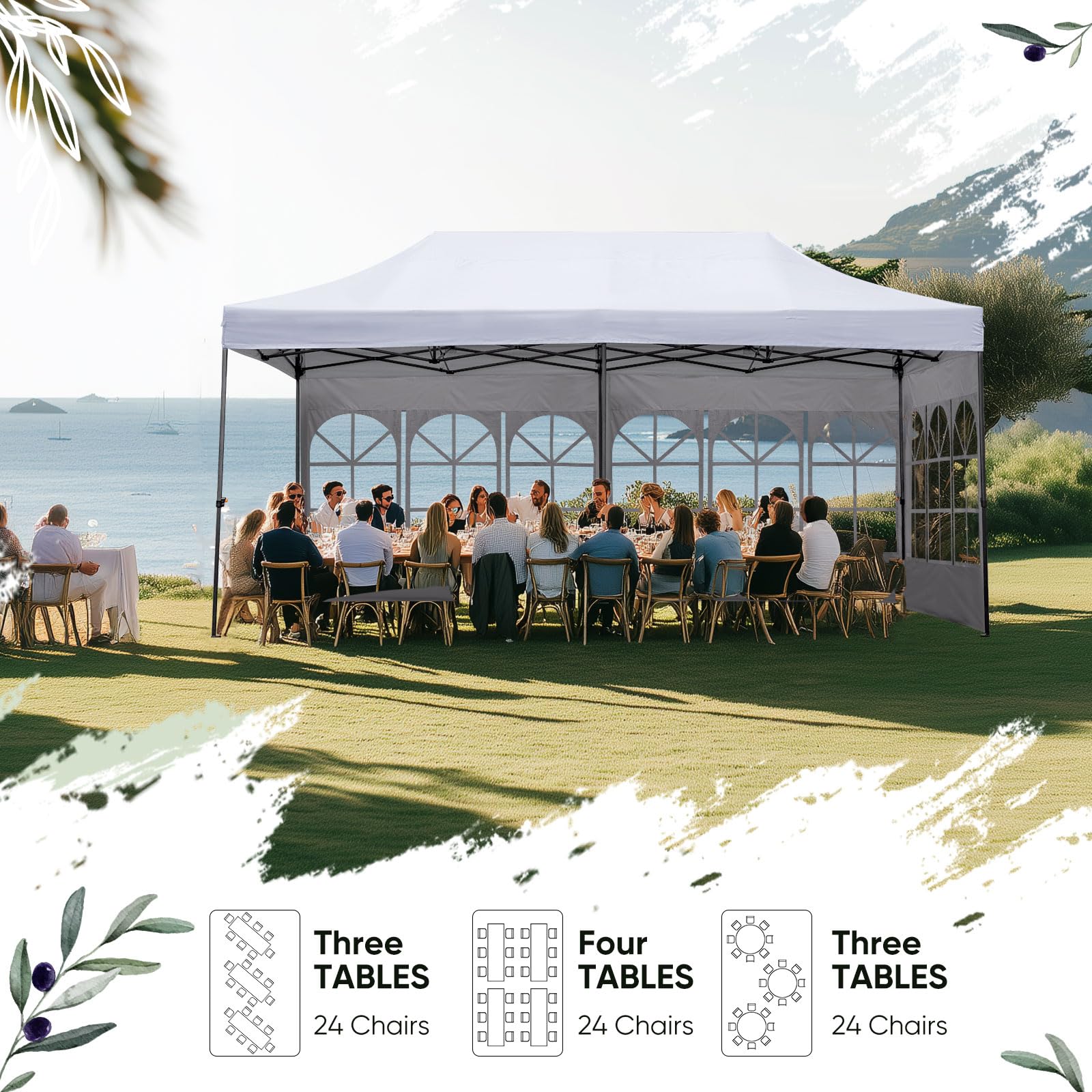 Quictent 10x20 Heavy Duty Pop Up Canopy Tent with Sidewalls - Waterproof Instant Shelter for Outdoor Events, Parties, Weddings & Camping - Includes Bonus Weight Bags (White) - Perfect for Backyard Gatherings, Farmers Markets & Beach Protection