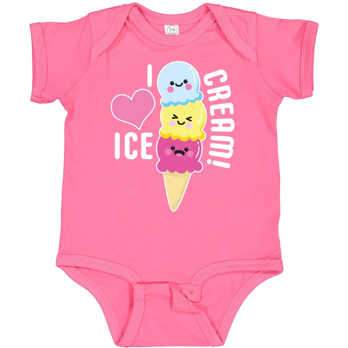 Inktastic I Love Ice Cream Cute Ice Cream Cone Baby Bodysuit - Soft & Comfortable Infant Onesie for Summer Outings, Beach Trips & Photo Shoots