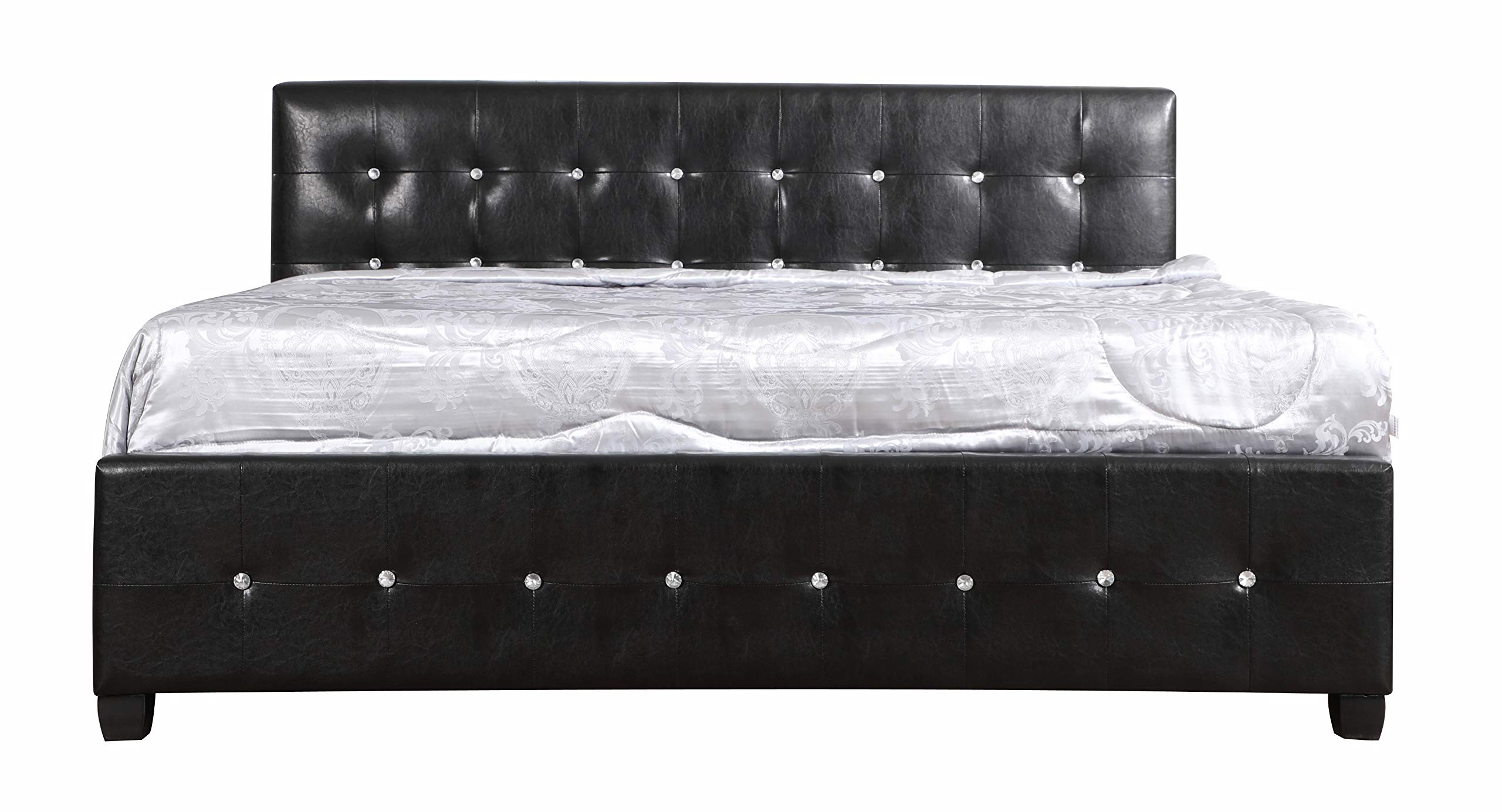 Glory Furniture G2583-KB-UP King Size Black Sleigh Bed with 3 Storage Drawers - Perfect for Master Bedroom & Guest Room Decor
