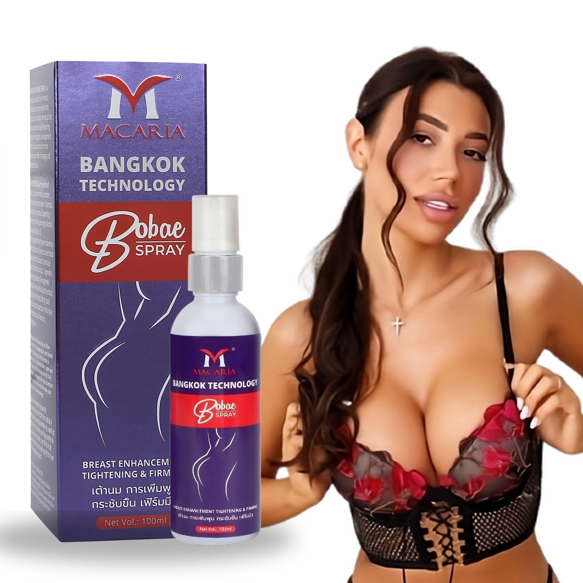 MACARIA Breast Enhancement Cream Spray - Natural Bust Firming & Lifting for Women | Fast Results | Perfect for Daily Use & Special Occasions