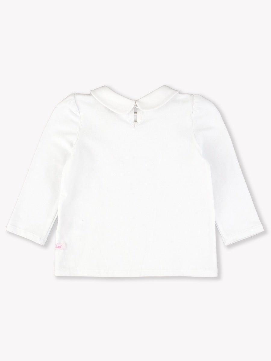 Peter Pan Collar Long Sleeve Blouse for Women - Elegant White Top for Office, Date Night & Casual Wear