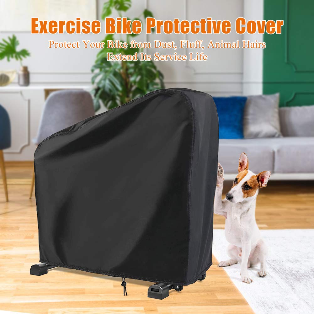 Indoor & Outdoor Exercise Bike Cover - Dustproof Protective Cover for Stationary, Recumbent & Cycling Bikes (Black) | Perfect for Home Gyms, Garages & Outdoor Storage