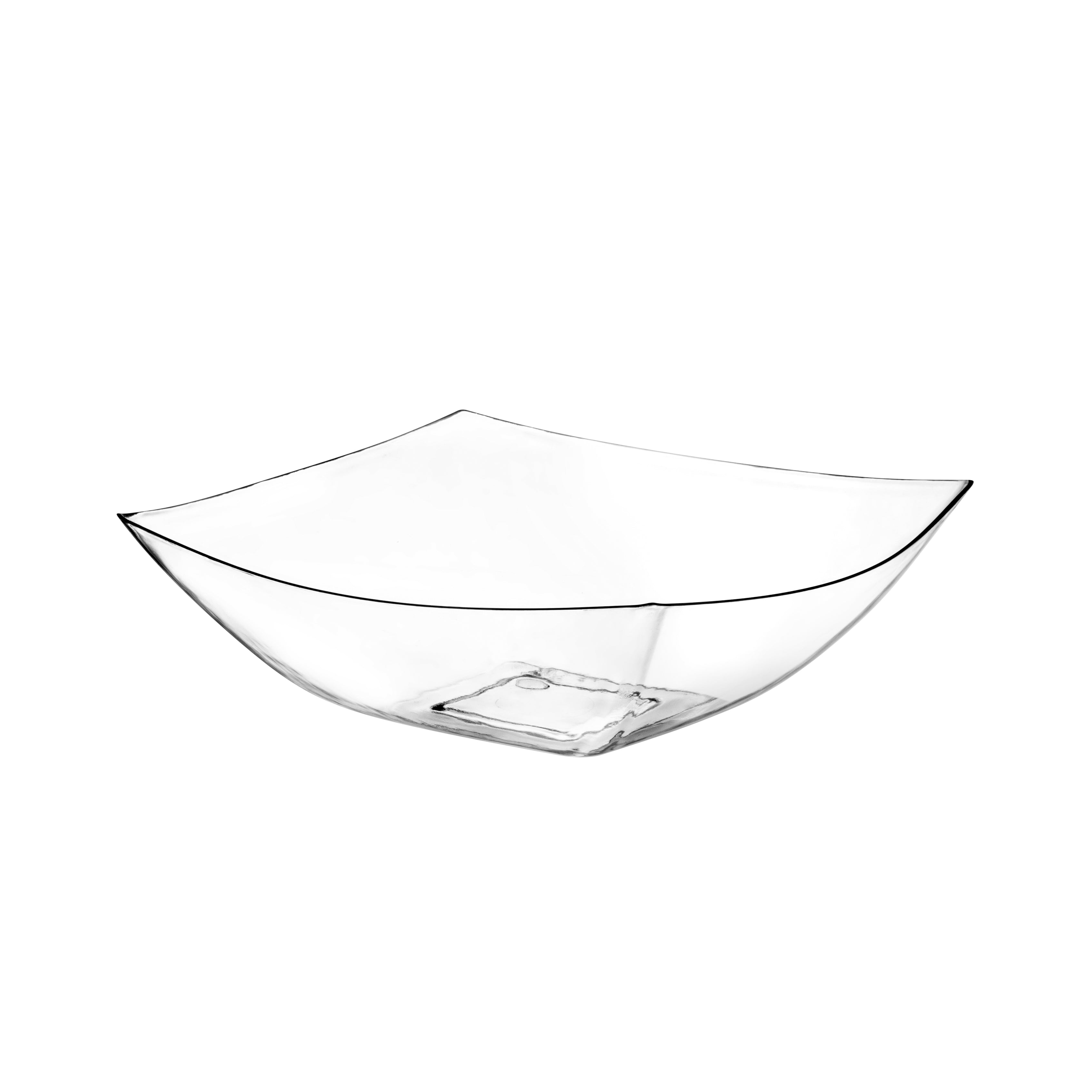 4-Pack Square Fancy Clear Serving Bowls - Elegant Glass Salad Bowls for Parties, Entertaining & Home Decor - Perfect for Fruit, Desserts, Snacks & Table Centerpieces