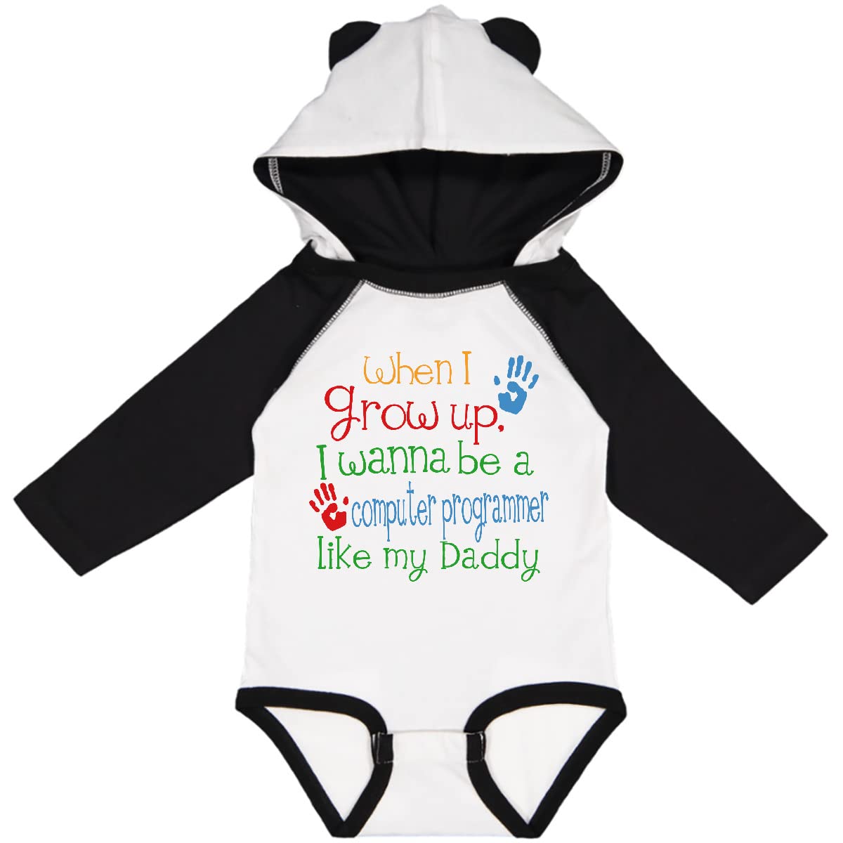 Inktastic Computer Programmer Like Daddy Long Sleeve Baby Bodysuit - Cute Coding-Themed Outfit for Programmer Dads & Tech-Loving Babies