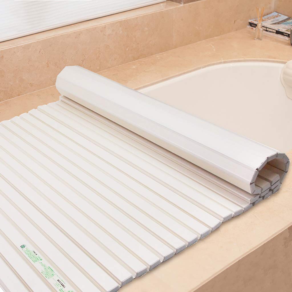 Folding Bathtub Cover - Anti-Dust, Insulating PVC Bath Tub Cover Board - White (150x80cm) - Keep Bath Clean & Warm for Home, Hotel, Spa