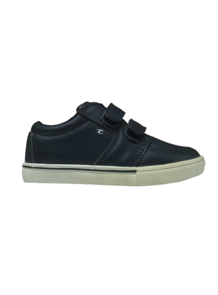 Rip Curl Kids Transit Vulc Velcro Sneakers - Black | Comfortable & Durable Skate Shoes for Boys & Girls | Perfect for School, Skateboarding & Outdoor Activities