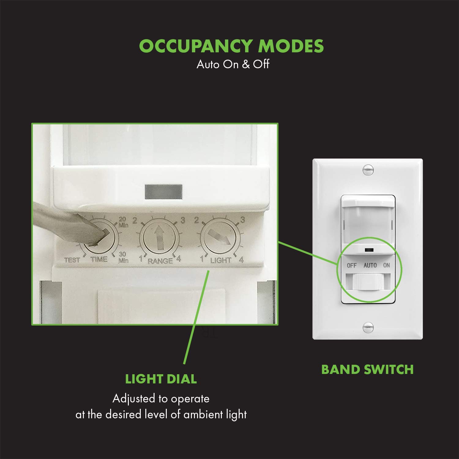 TOPGREENER 2 Pack PIR Motion Sensor Switch with On/Off Override - Single Pole Neutral Required (TSOS5-W) & Occupancy Vacancy Sensor with 0-10V Dimmer (TDODS5-010) - Perfect for Home, Office, and Commercial Lighting Automation