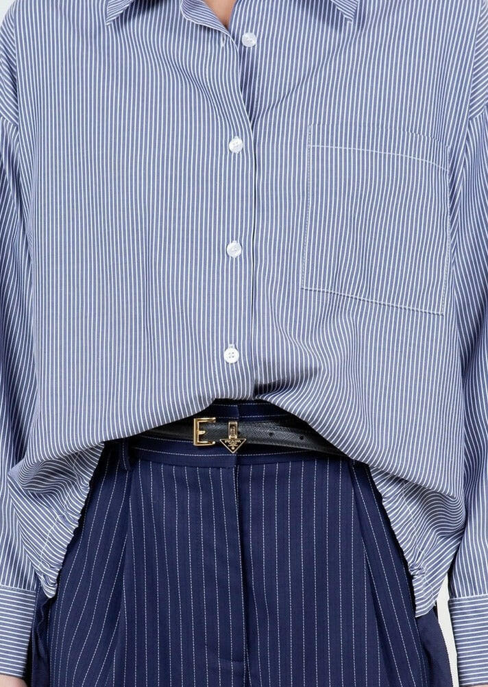 Stylish Striped Shirt with Tie Hem Detail - Perfect for Office Wear & Casual Outfits | Trendy Women's Fashion Top
