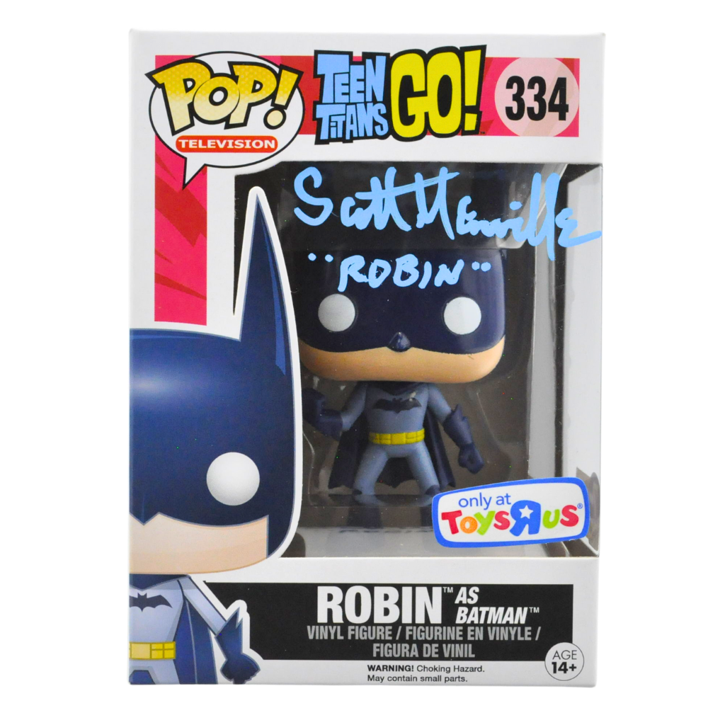 Scott Menville Signed Pop Vinyl Figure - Robin as Batman (Teen Titans Go!) Exclusive 1 of 1 Collectible - Perfect for DC Comics Fans & Pop Culture Collectors