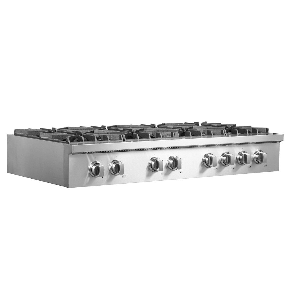 Forno Lseo 48 Inch 8 Burner Professional Gas Rangetop with Griddle - Stainless Steel Commercial Range (FCTGS5737 48) for Restaurant, Catering & Home Kitchen Use