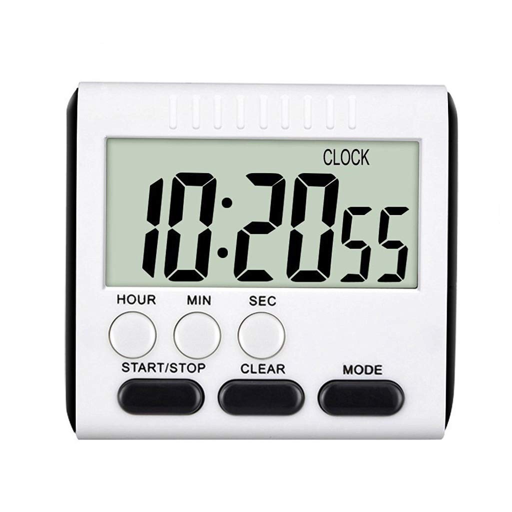 Super Thin LCD Digital Alarm Clock with Count Up/Down Timer - Magnetic Kitchen Timer for Cooking, Baking, Study & Office Use | XJJZS Square Clock Accessories