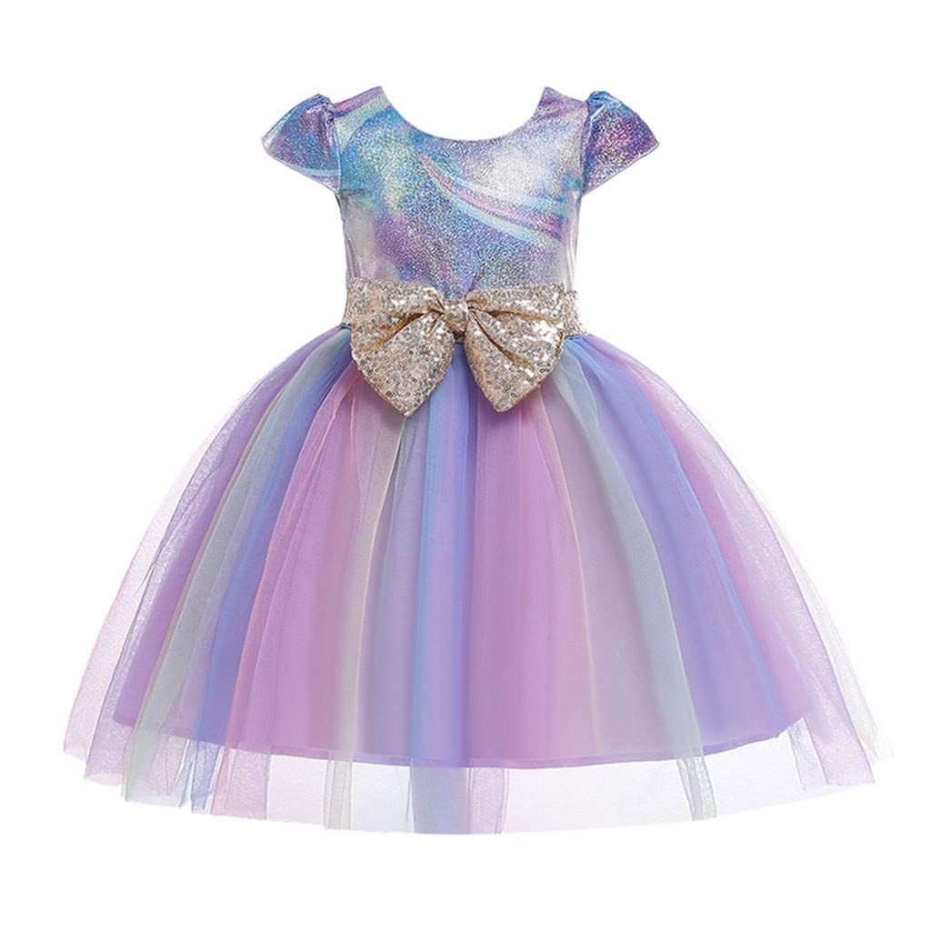 Princess Sequin Gown Dress for Girls - Kids Pageant Birthday Party Wedding Bridesmaid Dress - Perfect for Special Occasions & Photo Shoots