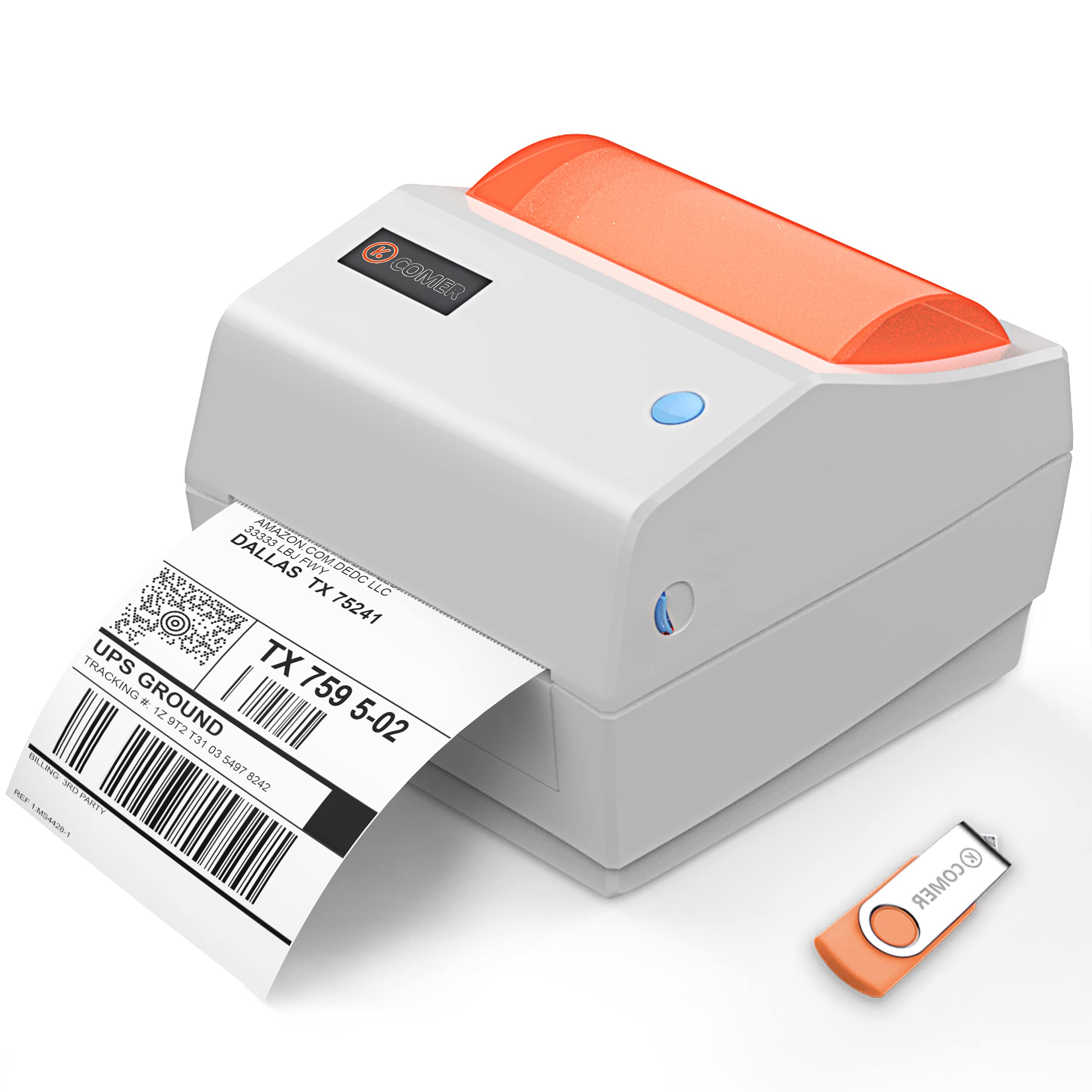 4x6 Commercial Direct Thermal Shipping Label Printer - High Speed Barcode Label Maker for Warehouse, eBay, Amazon, USPS, FedEx, DHL | Compatible with Windows, Mac & Linux | Perfect for E-commerce Sellers & Small Businesses
