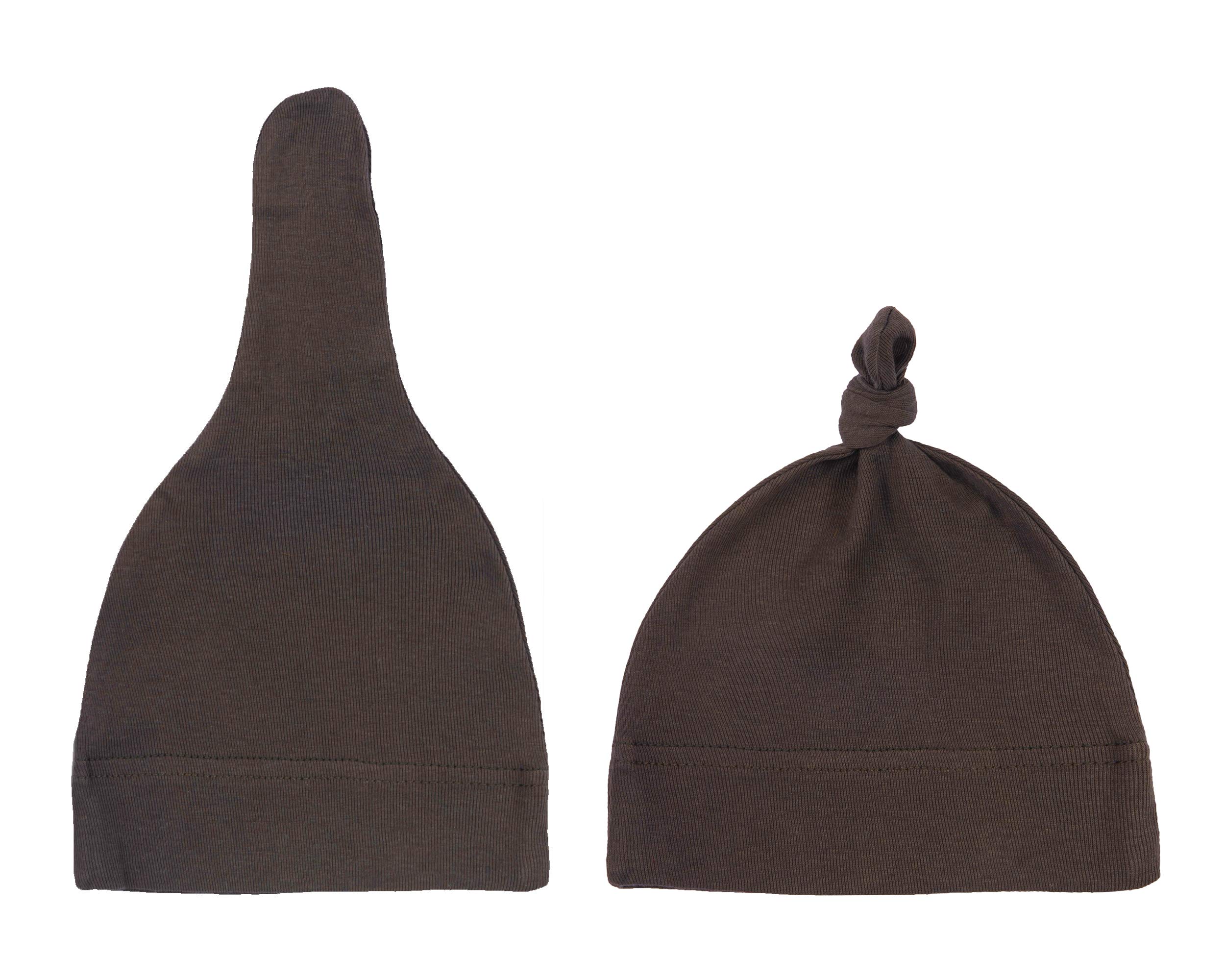 Soft Warm Baby Hats for Newborns & Infants | Adjustable Top Knot Baby Beanie with Cute Bow - Brown CA55 | Perfect for Winter, Photoshoots & Special Occasions