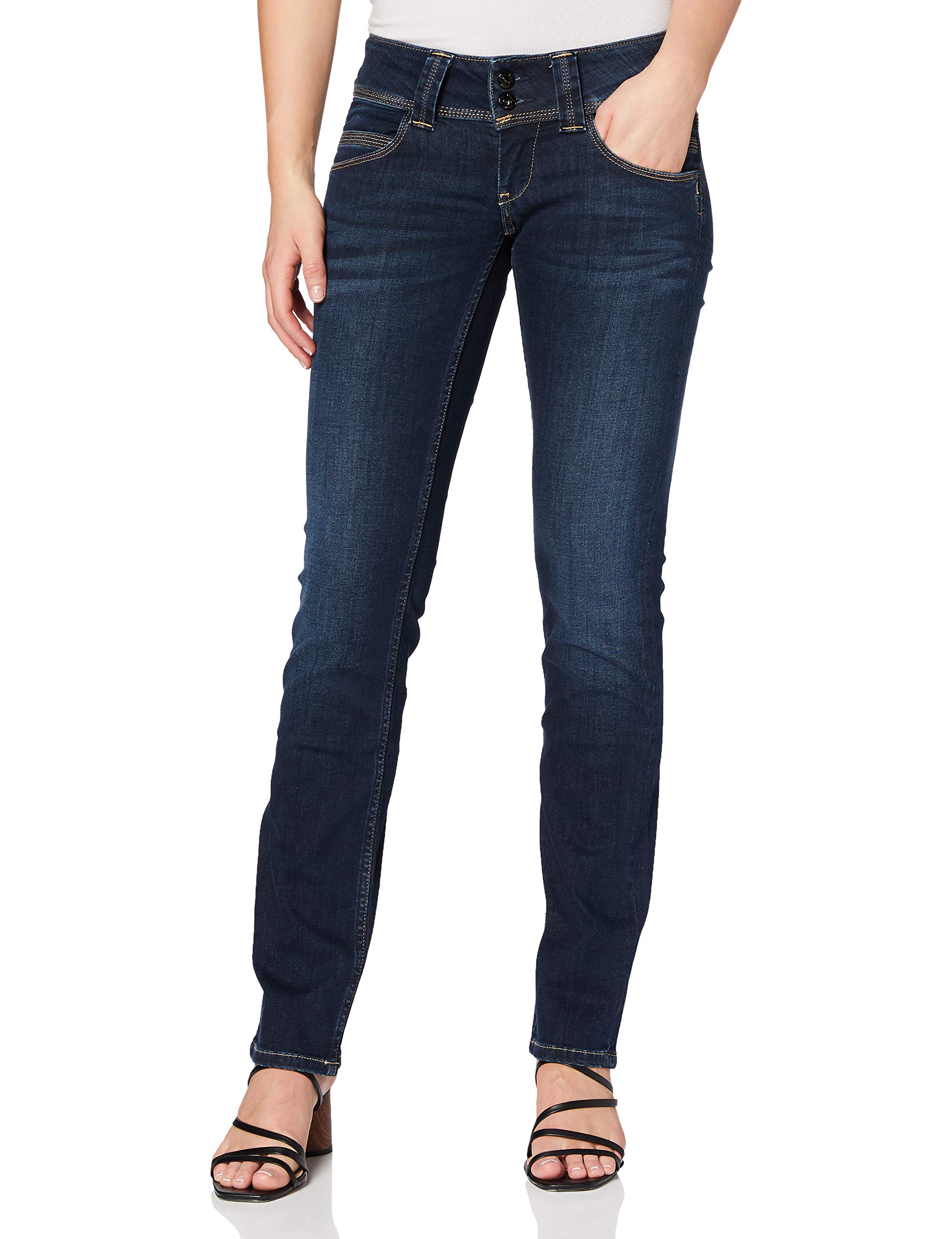 Pepe Jeans Women's Straight Leg Jeans - High Waist Stretch Denim Pants for Casual & Office Wear | Comfortable Everyday Women's Trousers for Work, Shopping & Dating
