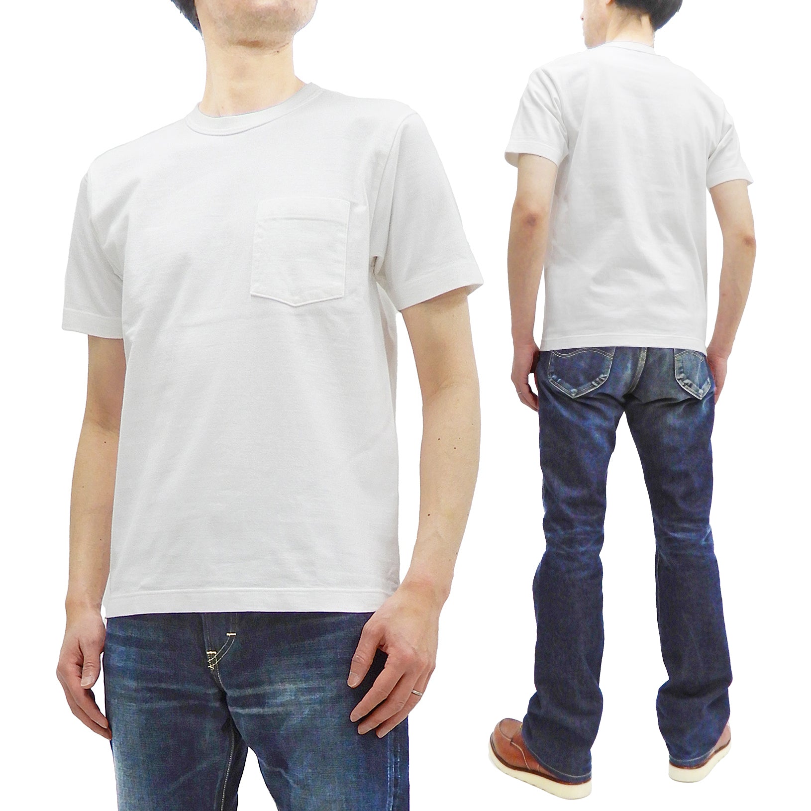 Whitesville Men's Plain Pocket T-Shirt | Short Sleeve Crewneck Loopwheel Tee (One Wash) WV78932 | Premium Cotton Casual Wear for Everyday Comfort | Ideal for Streetwear, Layering & Relaxed Outfits