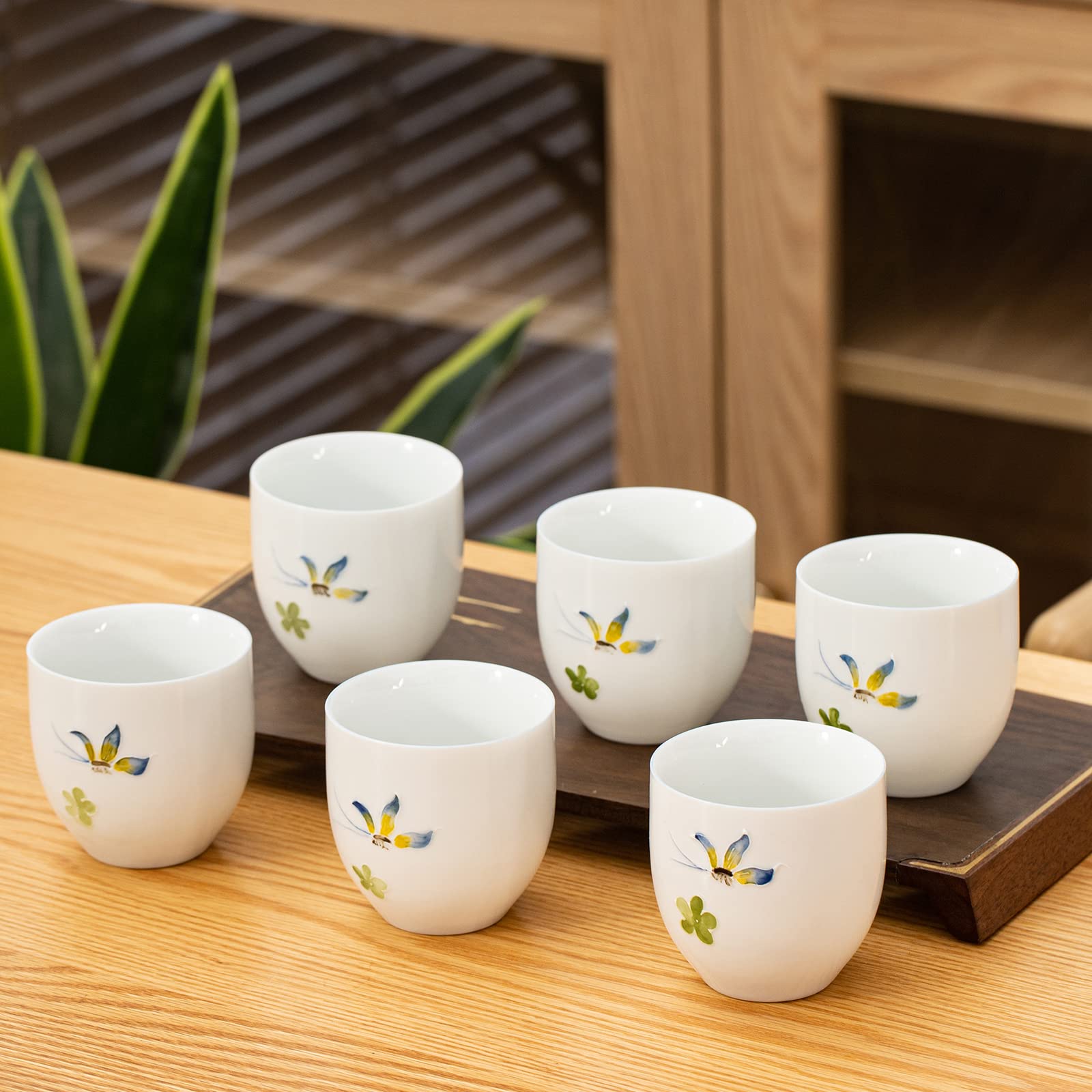 6-Pack 5oz Porcelain Espresso Cups - Mini Coffee Mugs & Demitasse Cups for Tea, Latte, Milk - Perfect for Home, Office & Cafe Use