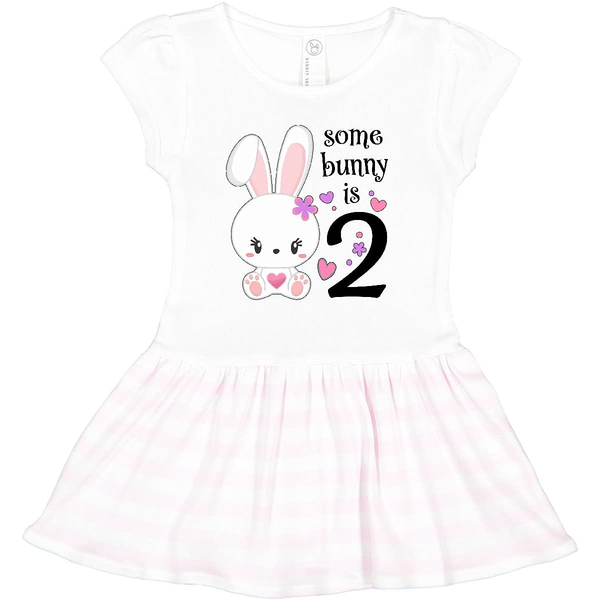Inktastic Somebunny is Two - 2nd Birthday Bunny Toddler Dress for Girls | Cute Easter Outfit & Spring Photo Shoot Dress