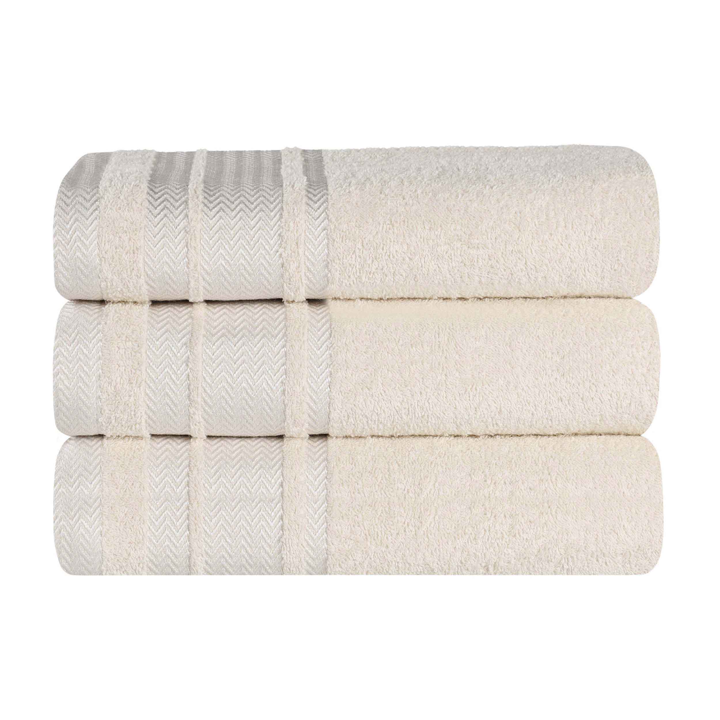 Premium Hays Cotton Soft Medium Weight Bath Towel Set of 3 - Ultra Absorbent & Quick Dry - Luxury Spa & Bathroom Essentials for Home, Hotel, Gym Use