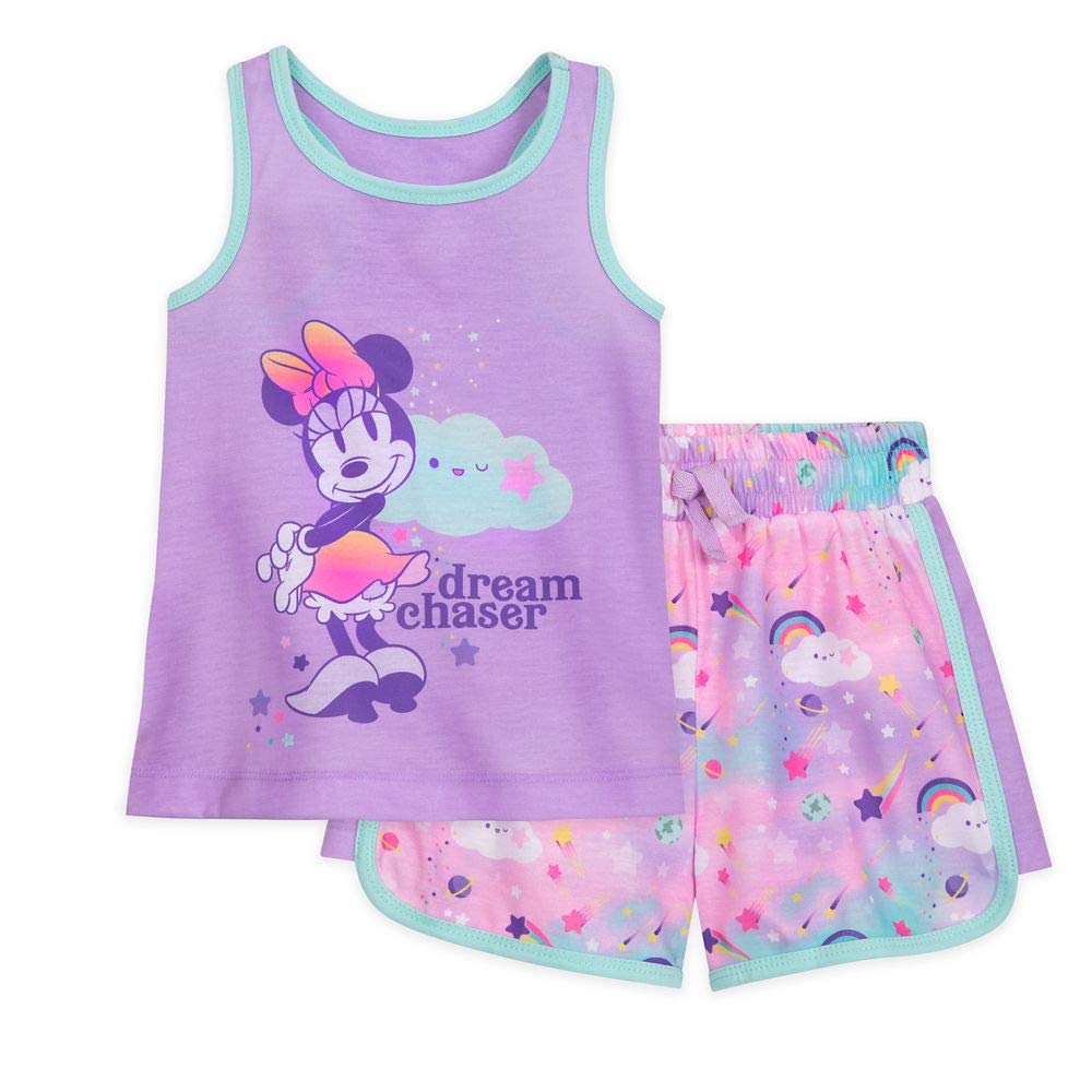 Disney Minnie Mouse Pajama Set for Girls - Soft Cotton Short Sleeve Sleepwear for Kids | Perfect for Sleepovers, Bedtime & Lounge Wear