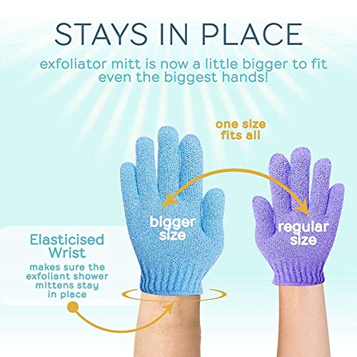 Flisdtry 4-Pair Exfoliating Shower Gloves for Deep Cleansing & Body Scrub - Spa Quality Bath Massage Gloves for Smooth Skin - Perfect for Exfoliation, Dead Skin Removal & Relaxing Bath Time