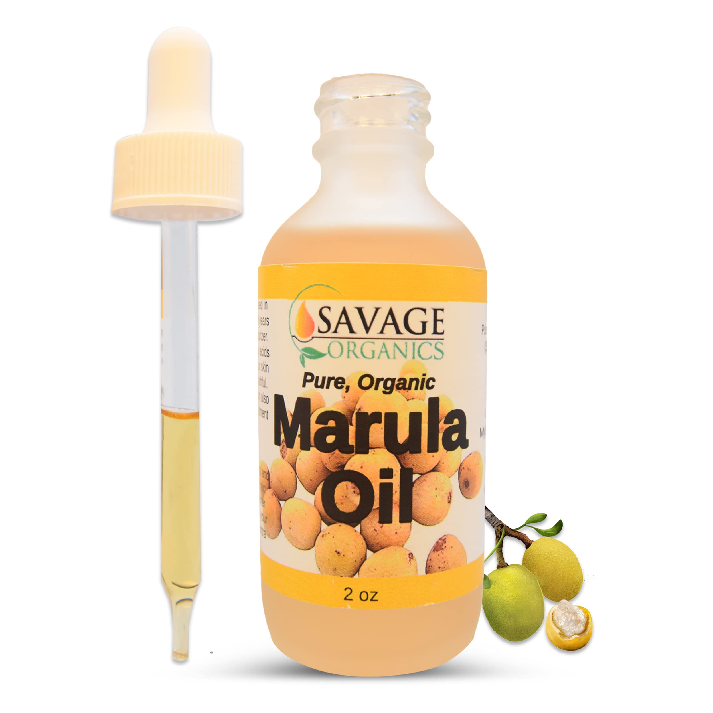 Organic Cold Pressed Marula Oil for Face & Hair - Premium 100% Pure Natural Facial Oil, 2 oz - Hydrates Skin & Strengthens Hair for Daily Beauty Routine