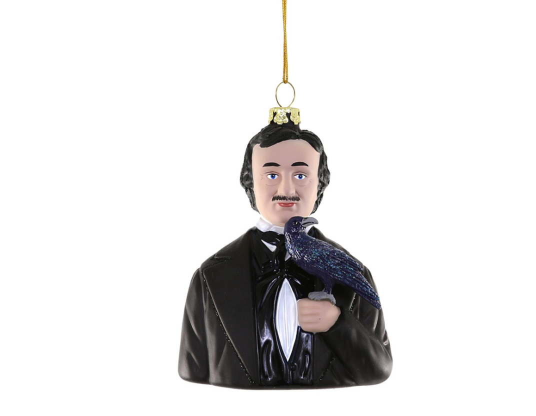 Edgar Allan Poe Collectible Ornament - Gothic Literary Decor for Christmas Tree, Bookshelf, or Office - Perfect for Halloween & Holiday Decorations