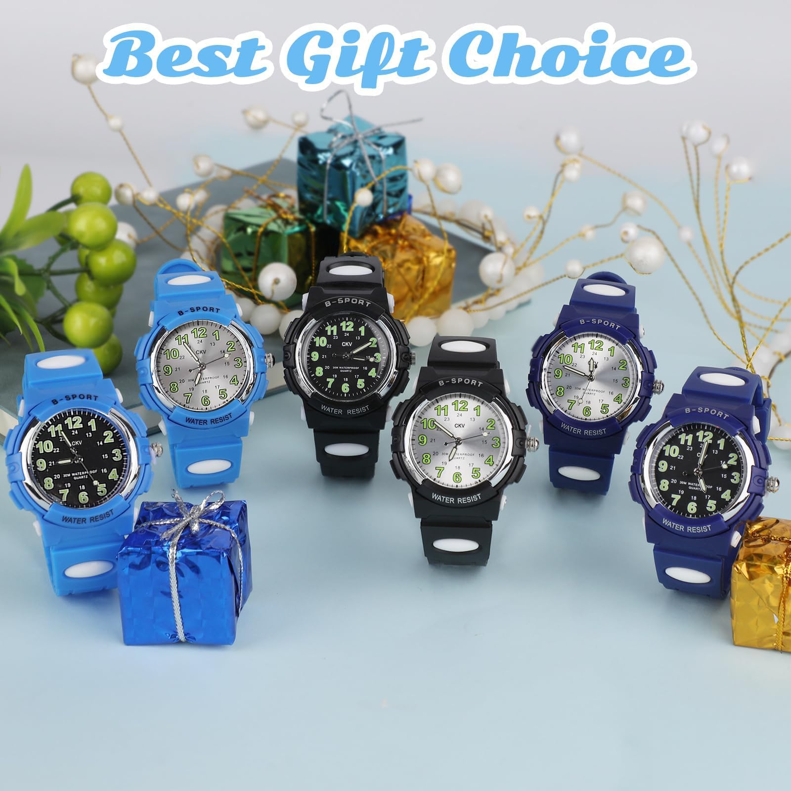 CKV Waterproof Analog Kids Watch for Boys & Girls Ages 5-12 - Easy-to-Read Time Teacher with Soft Comfort Band - Perfect for Outdoor Sports, School & Daily Activities