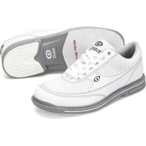 Dexter Men's Turbo Pro White & Grey Bowling Shoes - Lightweight & Comfortable for League Play & Tournament Use