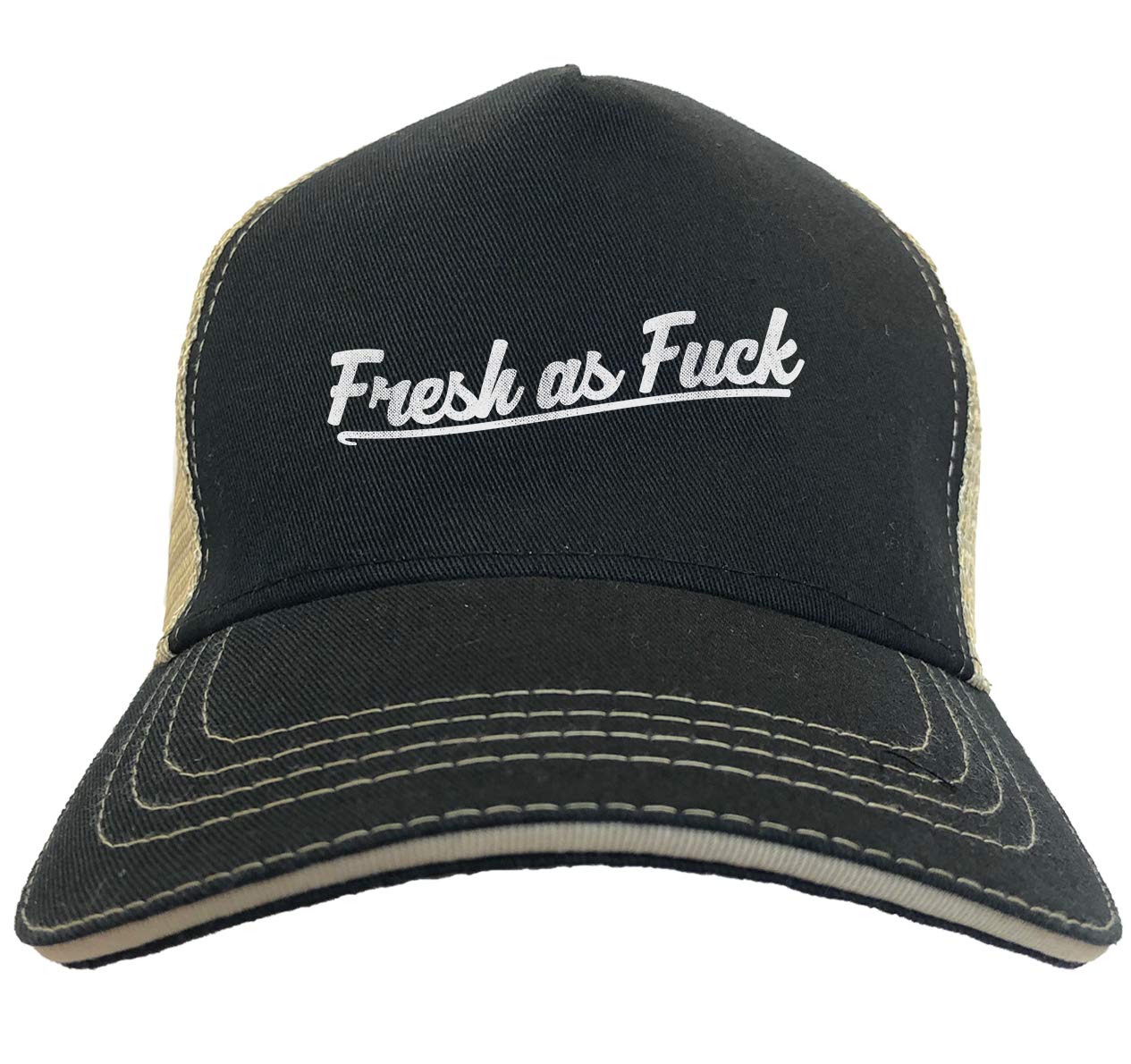 Fresh As Fuck - Premium Soft Mesh Twill Trucker Hat for Men & Women | Comfortable Adjustable Baseball Cap for Outdoor Activities, Sports & Casual Wear