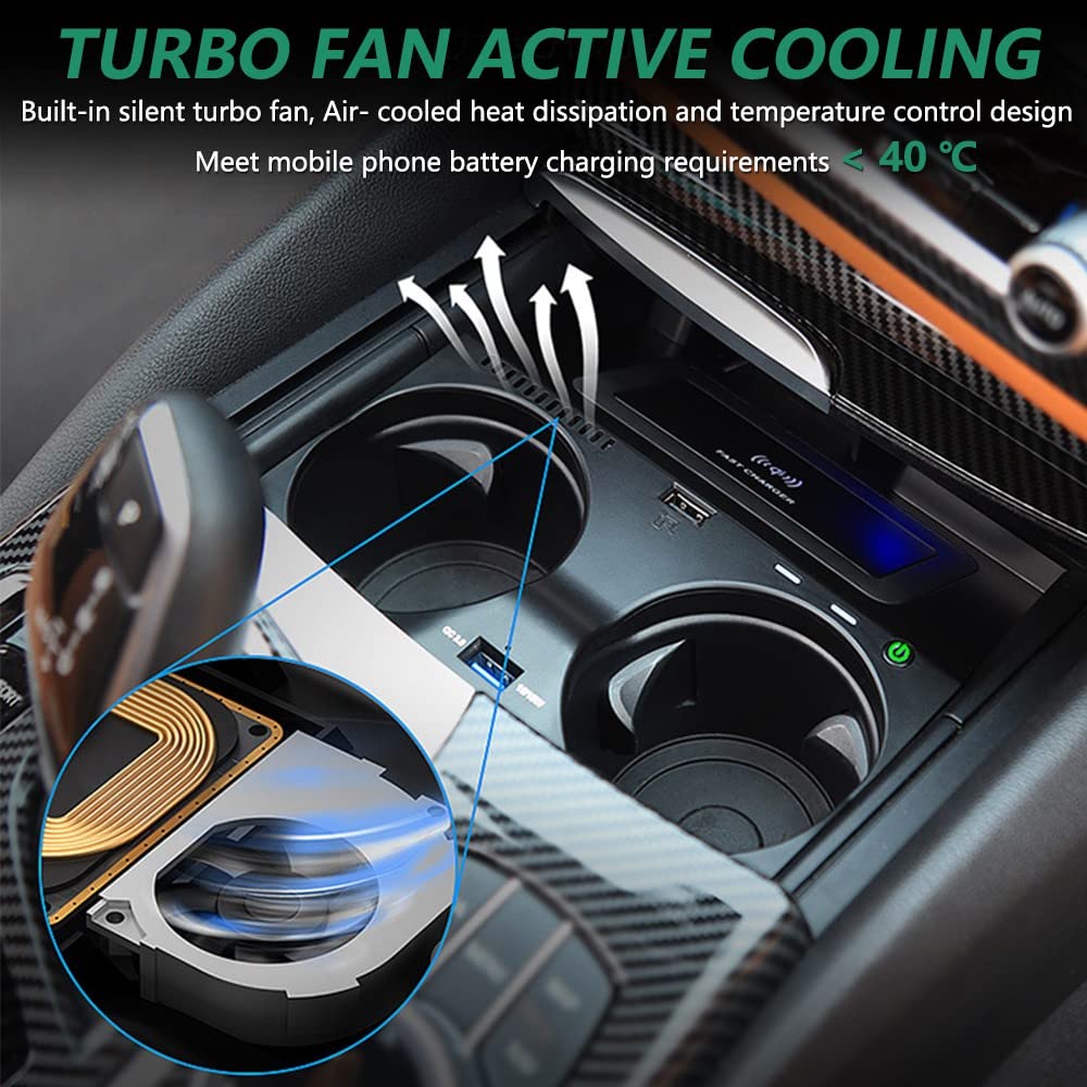 **15W Qi Fast Wireless Car Charger for BMW X5 X5M X6 X6M (2019-2022) - G05/G06 Center Console Accessory | Compatible with Original BMW NFC | Perfect Gift for BMW Owners | Ideal for Commuting, Road Trips & Daily Driving**
