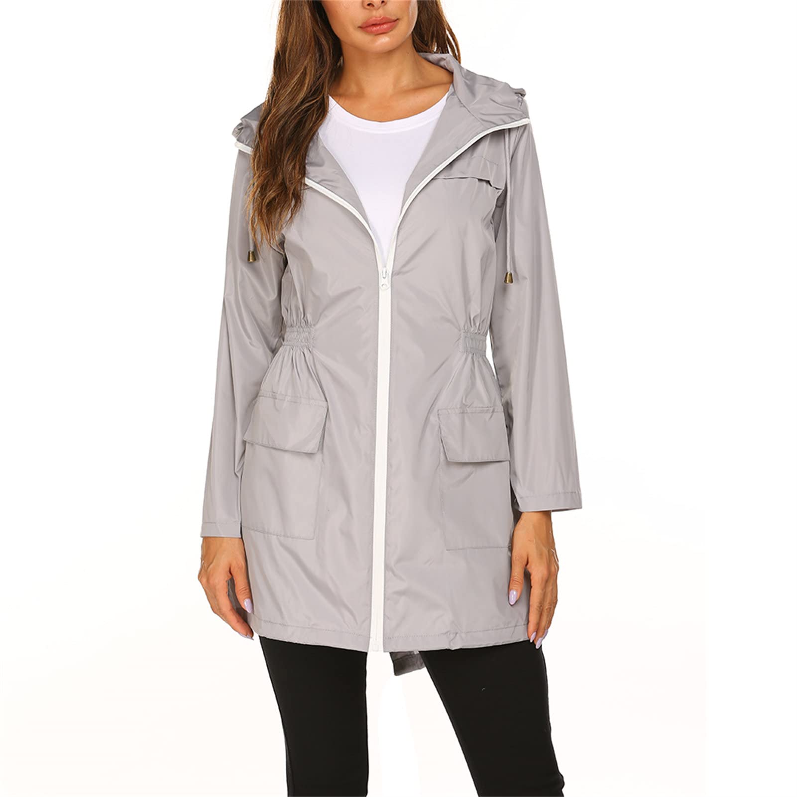 Women's Waterproof Rain Jacket with Hood - Lightweight Windbreaker for Outdoor Hiking, Travel & Active Lifestyle - All-Weather Protection for Rainy Days & Adventures