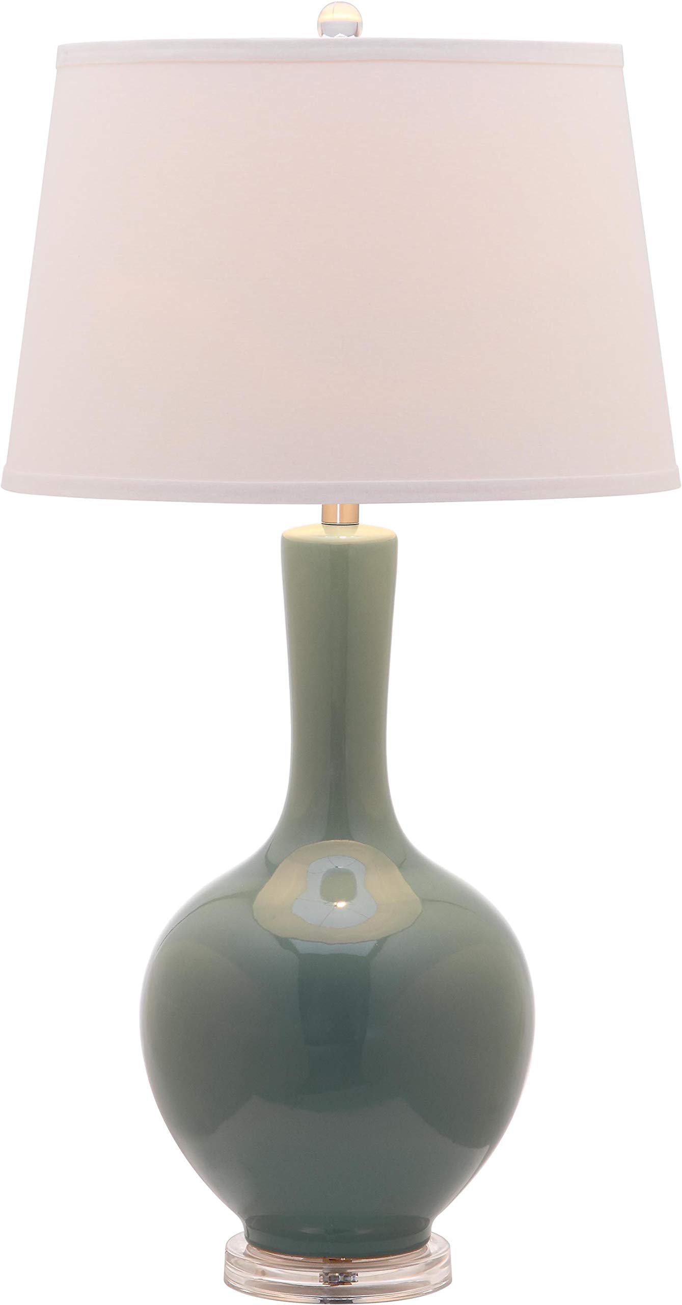 Safavieh Blanche Gourd Teal and White Table Lamp Set of 2 - Modern Ceramic Bedside Lamps for Living Room, Bedroom & Office Decor