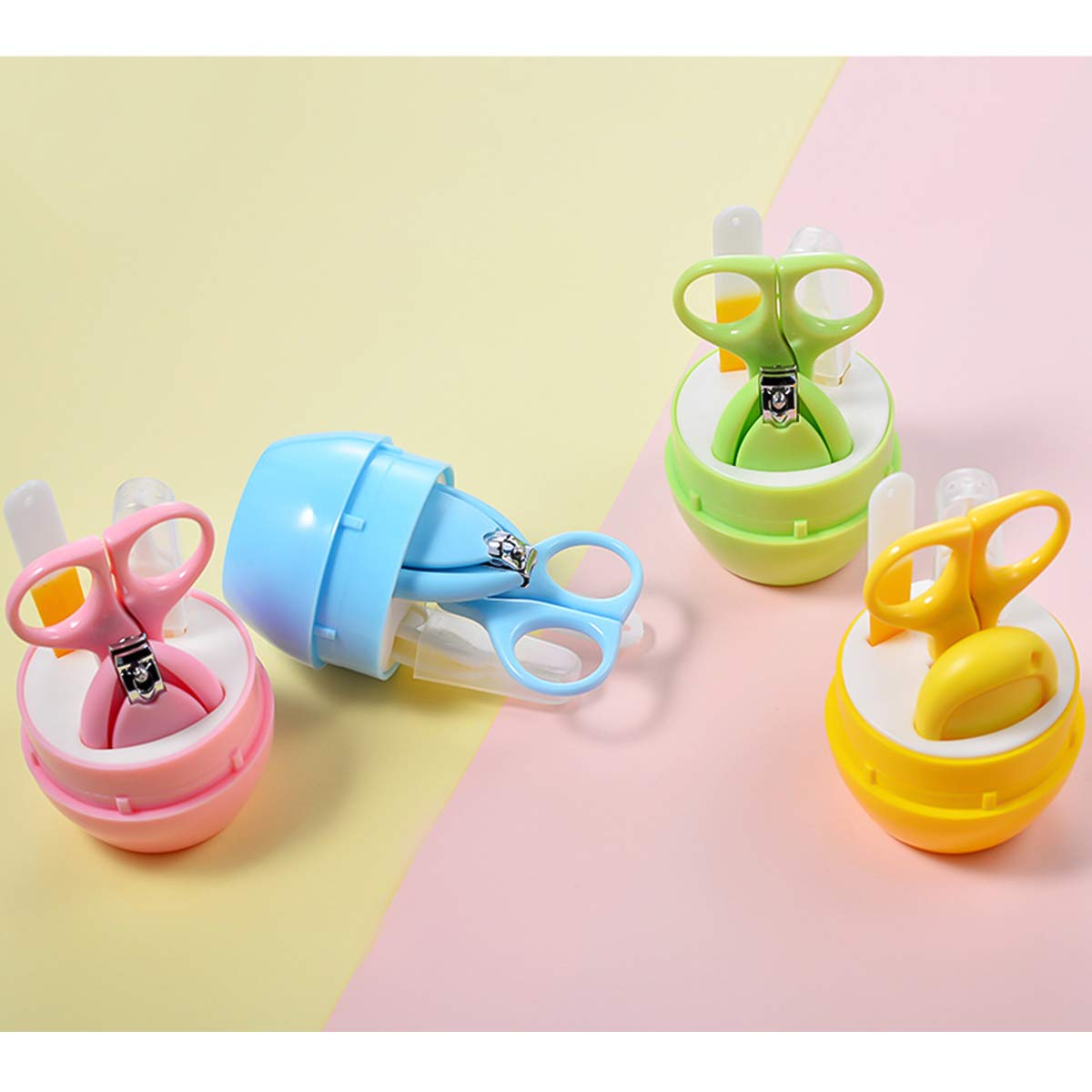 4-in-1 Transparent Lid Baby Nail Care Kit with Nail Clippers, Scissors, File & Tweezers - Safe Grooming Set for Newborns, Infants & Toddlers (Pink) | Perfect for Gentle At-Home Baby Nail Trimming and Care