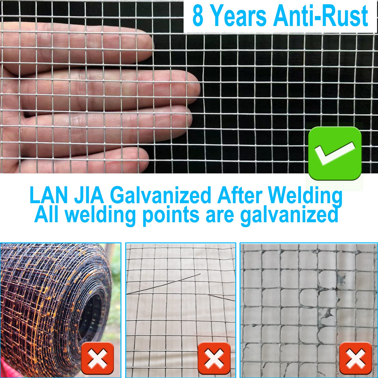 1/2 Inch Mesh 19 Gauge Hot-Dip Galvanized Welded Wire Fence Roll - 60